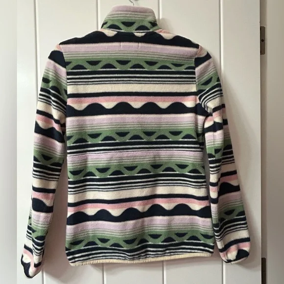 WOODS Half-Zip Fleece Pullover in Pastel Geo Stripe - Picture 2 of 8